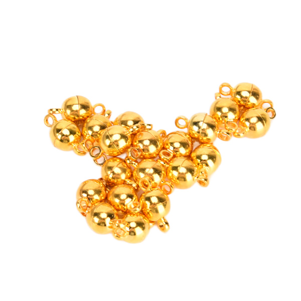20 sett magnetiske låser runde messing fasjonable smykkelåser for DIY håndverk halskjeder armbånd øredobber making Gold