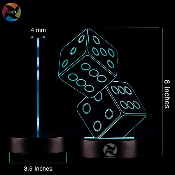 3D Optisk Illusions Natlampe - 7 LED Farveskiftende Lampe