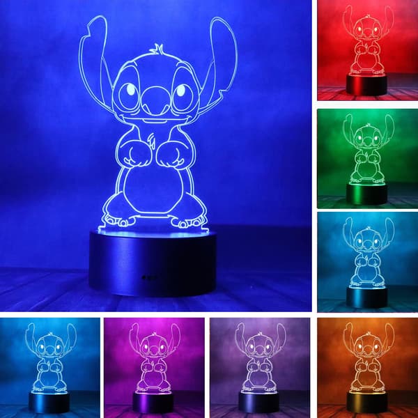 Anime Dyr Stitch - Lilo og Stitch 3D LED Optisk Illusjon