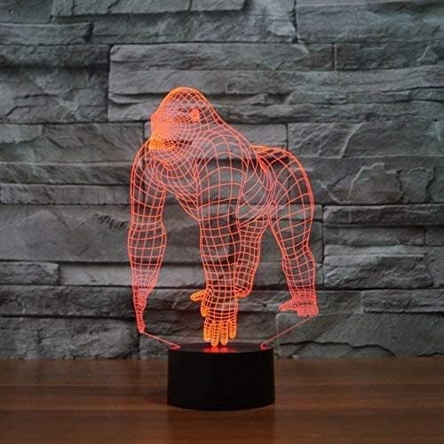 3D Abe Gorilla Natlampe Illusion Dyr LED Lamper