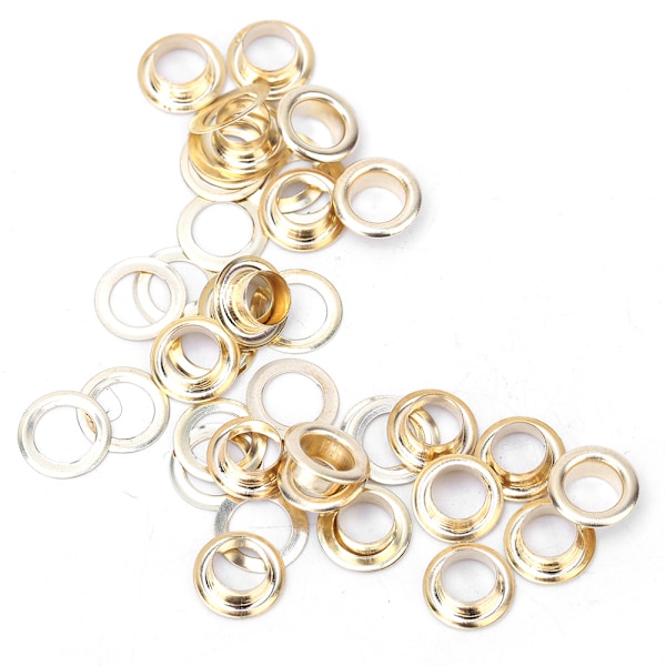 100 Pcs Brass Cloth DIY Tool Knitting Accessory Anti Rust Leather Craft Eyelet(Golden 4mm)