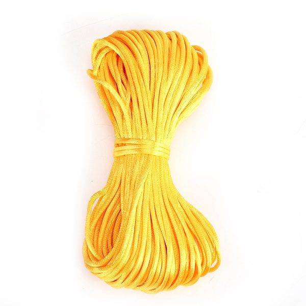 5 stk flettet snor 2mm x 20yard polyester flettet reb til DIY smykkefremstilling (gul)