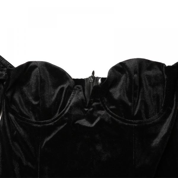 Klänning Elegant Off Shoulder Bodycon Festklänningar (svart S)