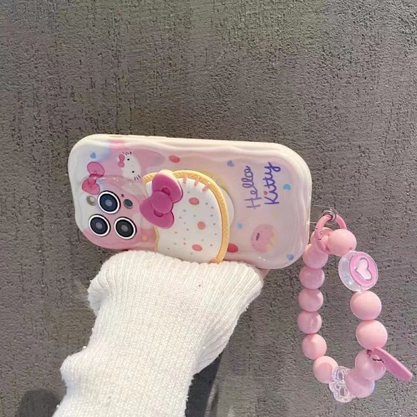 Kompatibel søt katt for iPhone, rosa Kawaii med stativ og anheng telefondeksel, tegneserie gjennomsiktig myk TPU telefonbeskyttelse iPhone 12