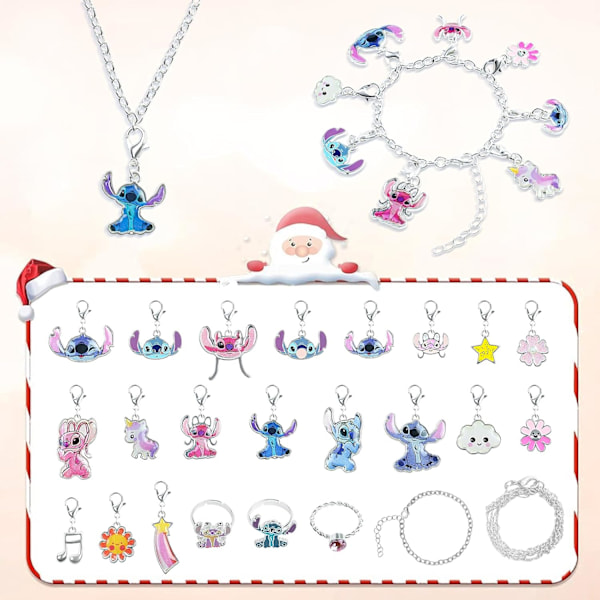 Julkalender 2024 för flickor pojkar med 24 dagars presentnedräkningskalender Blind Box DIY Creative Charm Hänge Armband Halsband för barn