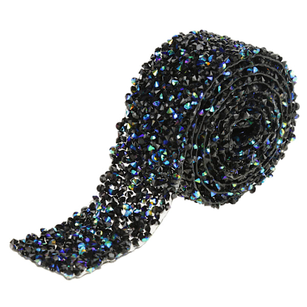 Diamant Mesh Wrap Rull Sparkle Krystall Rhinestone Bånd Bryllupsdekorasjon (Blå & Svart)