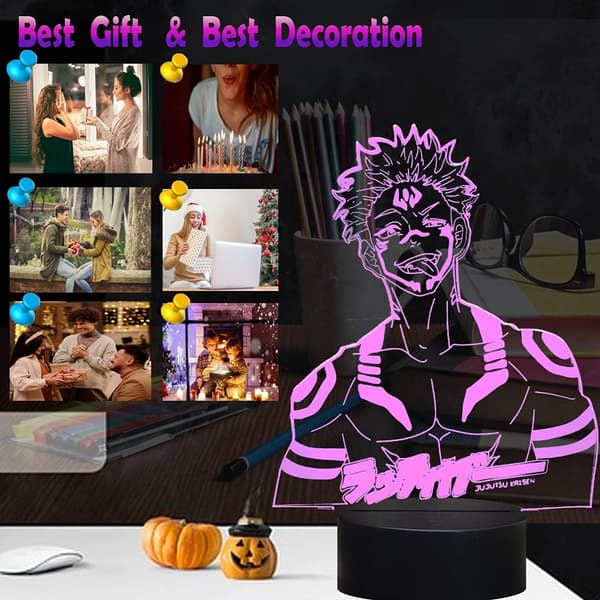 Ryomen Sakuna Barn Nattlys Satoru Gojo 3D LED Lampe A