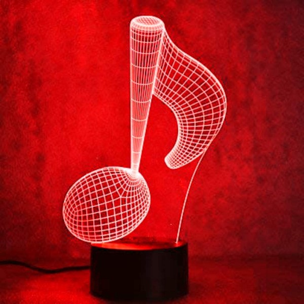 3D Musiknot Nattljus Piano Bordslampa Dekor Bordsskrivbord