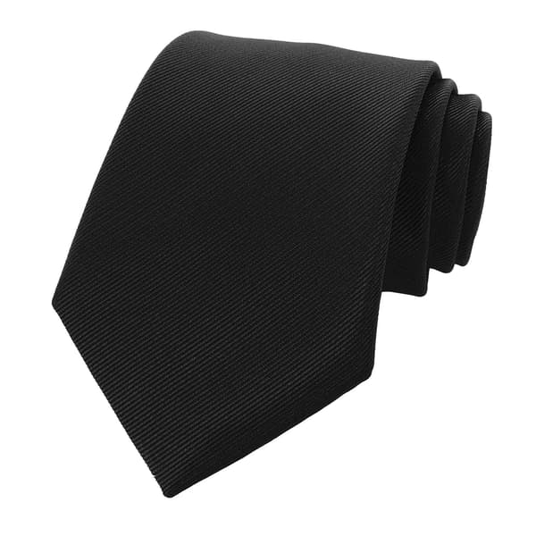 Herreslips i ensfarget, 2,36\" × 57\", satengpolyester formelt slips, forretningsbryllupsfest, kun renseri black