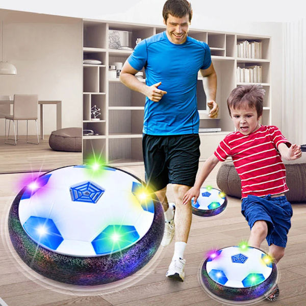 Barn Hover Fotboll Boll Luftkudde Flytande Skum Fotboll med LED-ljus Glidande Leksaker Sport Barn Levitera Svävande Fotboll Boll