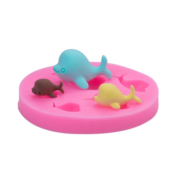 Sæt med 2 Delfin Fondantforme Hval Silikone Sukkerhåndværk Mo