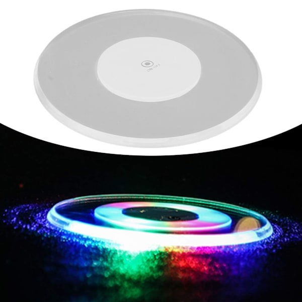 2 stk LED lys koppbrikke 3 moduser rundformet fargerik belysning akryl cocktailbrikke for bar klubb circular