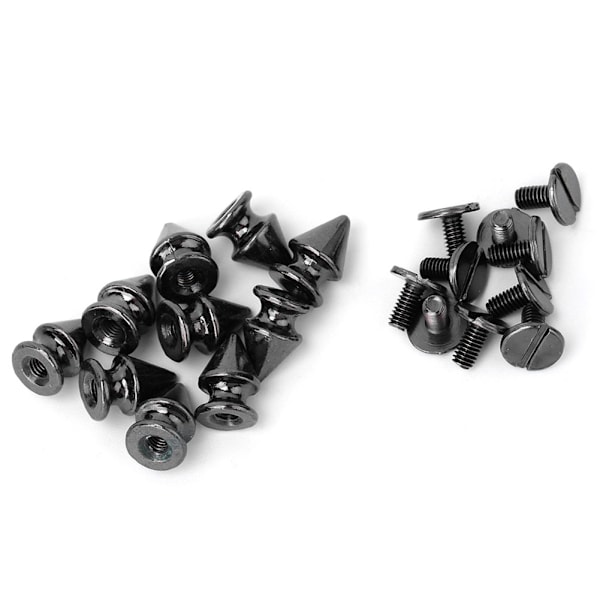50 st 8*12 mm Fashion Metal Bullet Rivet Spikes & Cone Studs för Läder DIY Tillbehör (Svart)