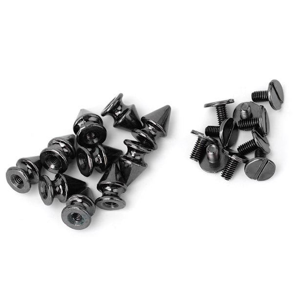 50 stk 8*12mm Fashion Metallkule Nagler Spikes & Cone Studser for Lær DIY Tilbehør (Svart)