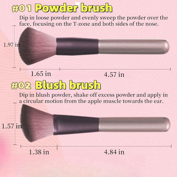 12 stk. Makeup Penslesæt, Premium Syntetisk Foundation Pudder Concealers Øjenskygge Makeup Penslesæt, med Spand Purple
