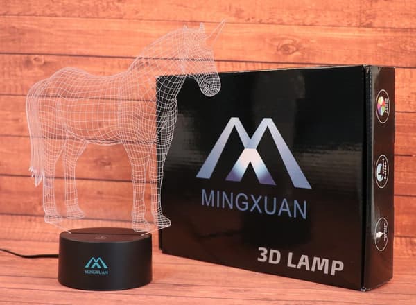 Enhjørning 3D Natlys Touch Bordlamper, 7 Farveskift