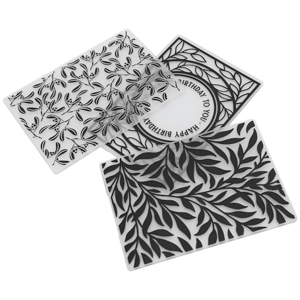 3 stk. plast prægemapper præget skabelon DIY kortfremstilling scrapbooking papirhåndværk