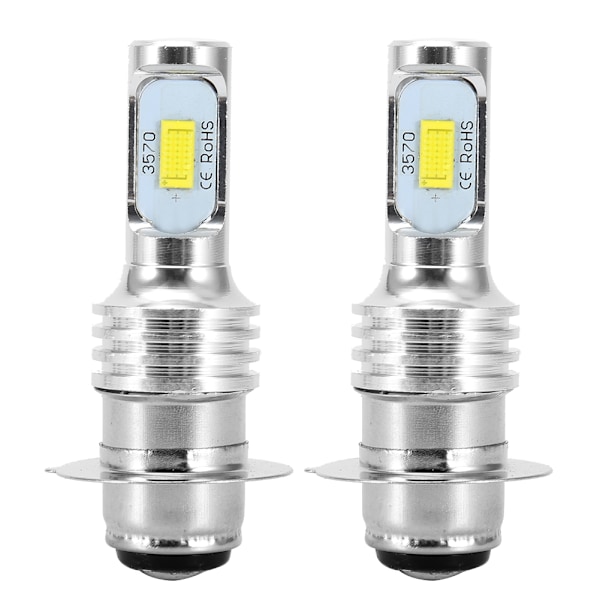 2 st 80W 6000K Vita LED-lampor för bil H6/P15D Dimljus med Dekoder