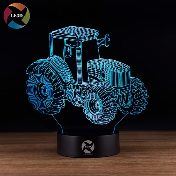 3D Optisk Illusions Natlampe - 7 LED Farveskiftende Lampe
