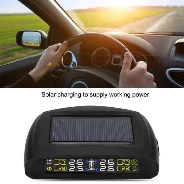 Trådlöst solenergidrivet TPMS-däcktrycksövervakningssystem med 4 externa sensorer
