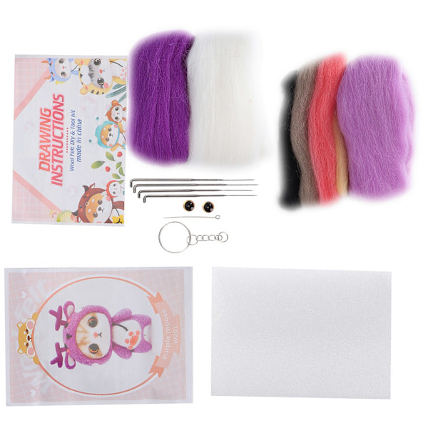 Nålfiltning Ull Kemisk Fiber Plyschdocka Tillverkning DIY Material Nål Handgjord Hantverk(201# Älg )
