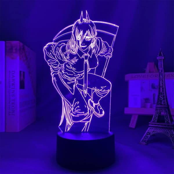 3D Illusjon Nattlys Motorsag Mann Power Figur Anime Char