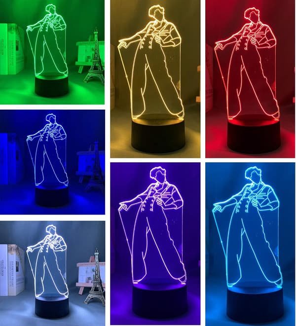 3D Harry & Styles Natlampe til børn Farveskift