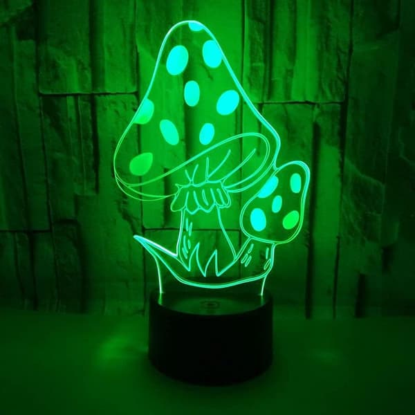 Magisk Sopp 3D LED Bordlampe Psilocybin Sopp Nattlampe L