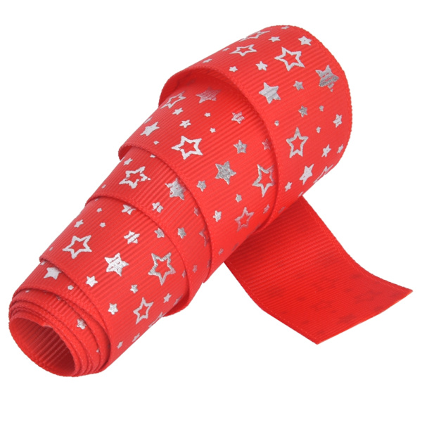 4 meter röd tryckt polyester spets tillbehör DIY presentförpackningstejp julband festivaler förpackningsbälte stil 4