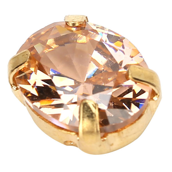 10 st Sömnad Zirkon Rhinestones Ellipsformad DIY Skor Kläder Tillbehör 8x10mm Champagne