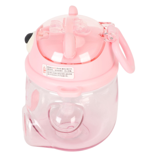 700 ml:n karhuvesipullo tytöille lapsille oljella Säädettävä hihna Cartoon Kawaii vesipullo ostoksia varten Vaellus Pinkki