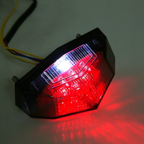 Motorcykel Modificeret LED Baglygte Advarselsbaglygte med Bremsesignal