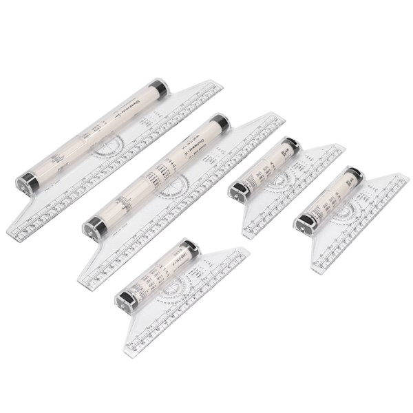 5 stk. Målervals 15cm 30cm Klar Skala Transparent Letvægts Parallel Vals Lineal med Formler til Arbejde