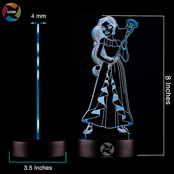 3D optisk illusionsnattlampa - 7 LED-färgförändrande lampa