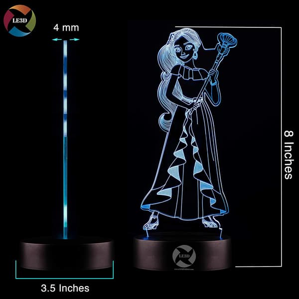 3D Optisk Illusjon Nattlys - 7 LED Fargeskiftende Lampe