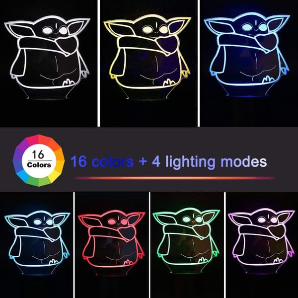 3D Nattlys, Hologram Effekt Led Illusjon Bordlampe, 16