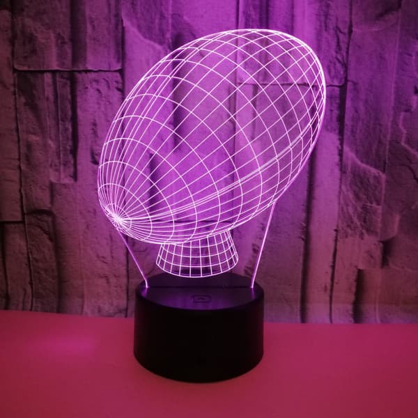 Rugby Natlampe, 3D Illusion LED Lampe, 7 Farver Dæmpbar m