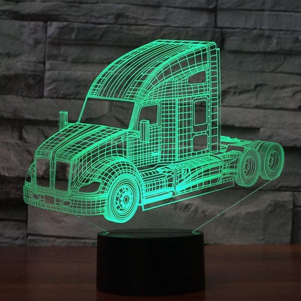 Lastbil Abstrakt 3D Optisk Illusion Modell Visuell Nattlampa