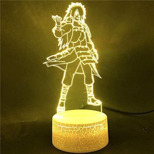 Naruto Kakashi Uchiha Sasuke 3D Illusjon Nattlys Lampe Sm