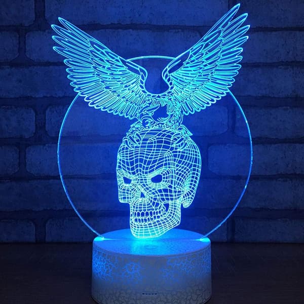 3D LED Hjort Optisk Illusion Sensor Natlampe med Smart T