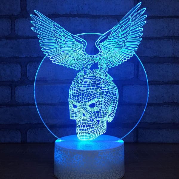 3D LED Hjort Optisk Illusjon Sensor Nattlys med Smart T