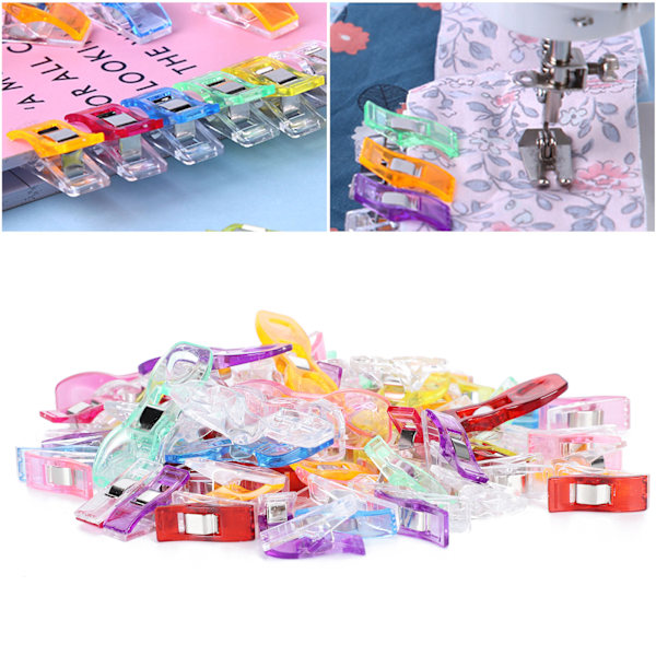 70 stk. Hemmeklips Stoff Håndverk Blandet Farge Plast PatchWork Posisjonering  Syklips