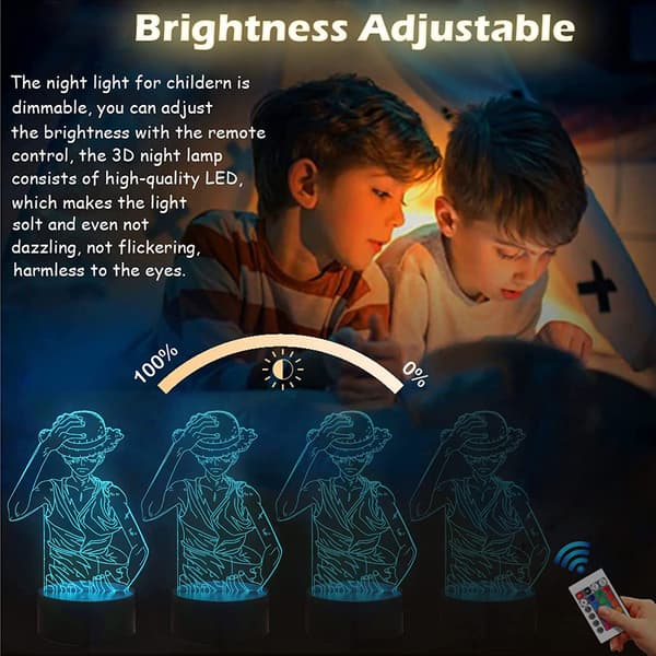 Flot Monkey D Luffy 3D LED Natlampe til Anime-fans 16