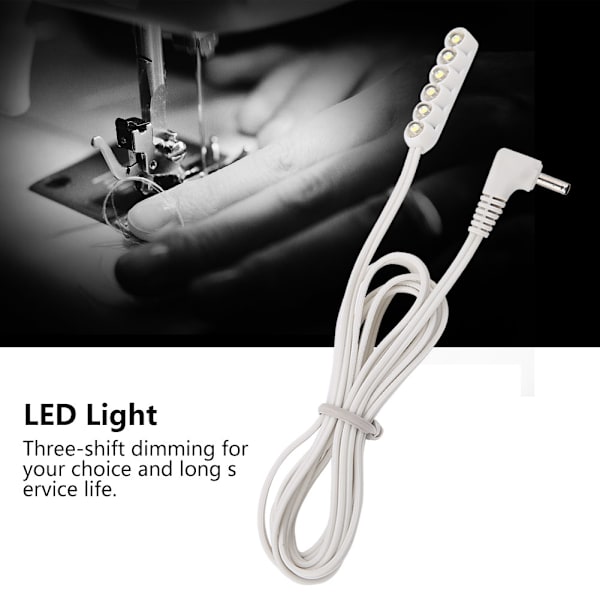 0,3W 6-LED arbejdslampe til symaskine Justerbar magnetisk baselampe CN stik 220V