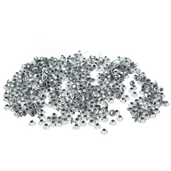 500 st Öglett Grommet Färg Rund Kant Fint Utövande Bra Seghet Metall Öglor för Skor KläderGrå