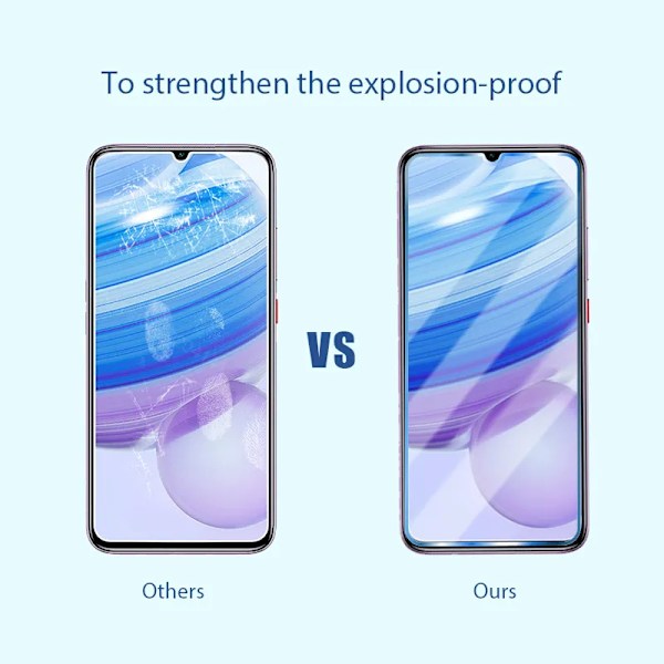 3 st härdat glas för Redmi 9i skärmskydd