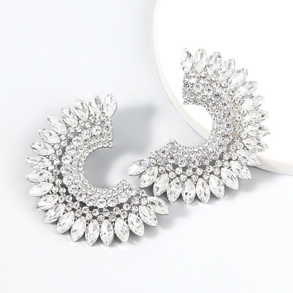 Örhängen kreativa legering strass C-formade örhängen