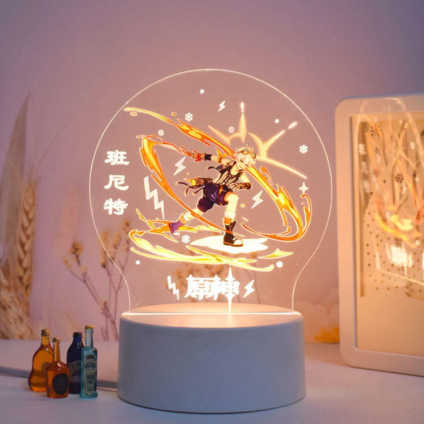 Genshin Impact Barbara 3D Led Acrylic Night Lights 7 Colors USB Anime Lamp