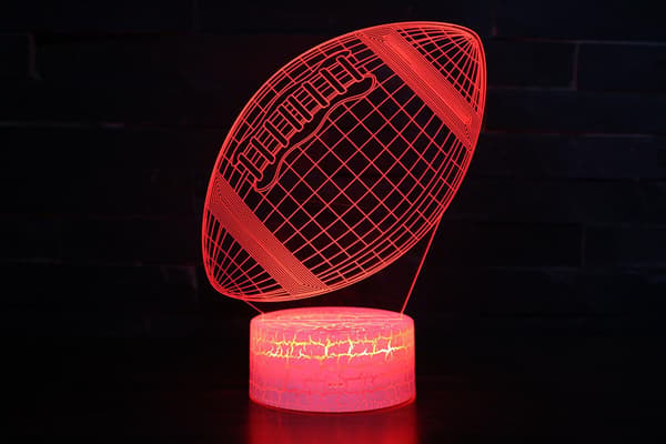 Inouril 3D Effektlampe Illusjon LED Nattlys Fjernkontroll