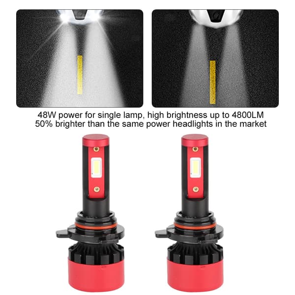 2 stk. 9012 96W 6000K Lys Hvid Dekodende LED Forlygter Auto Pærer L8H